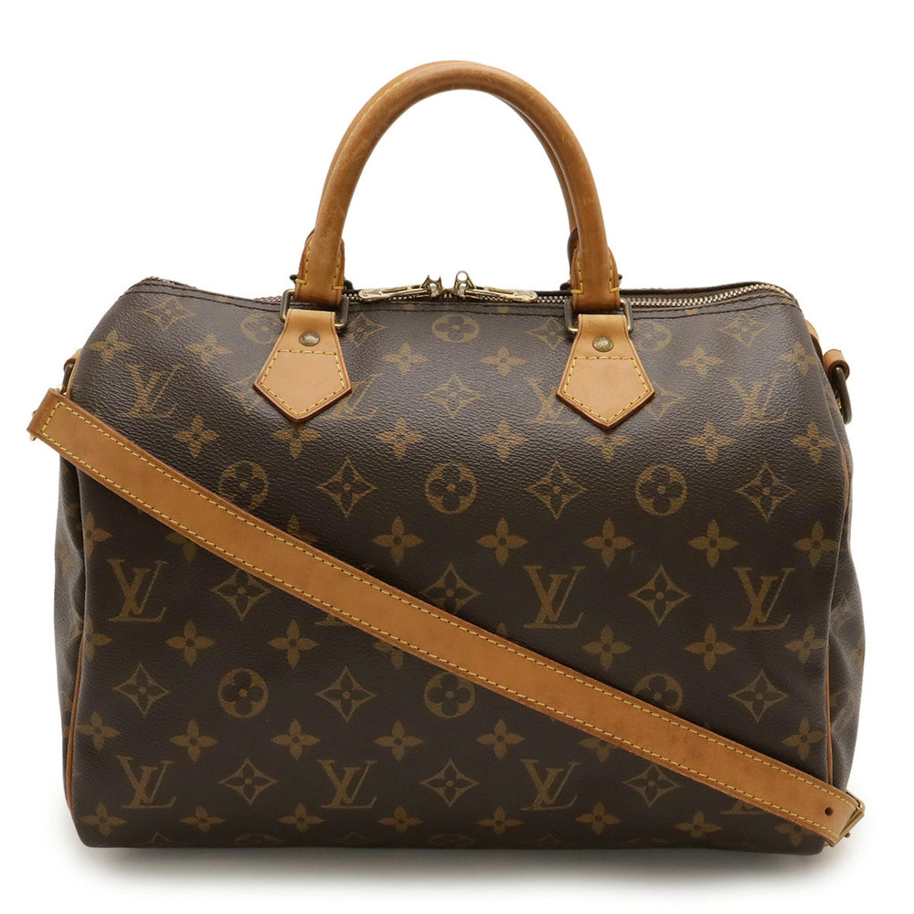 LOUIS VUITTON Monogram Speedy brown Bandouliere Handbag Boston Bag Shoulder